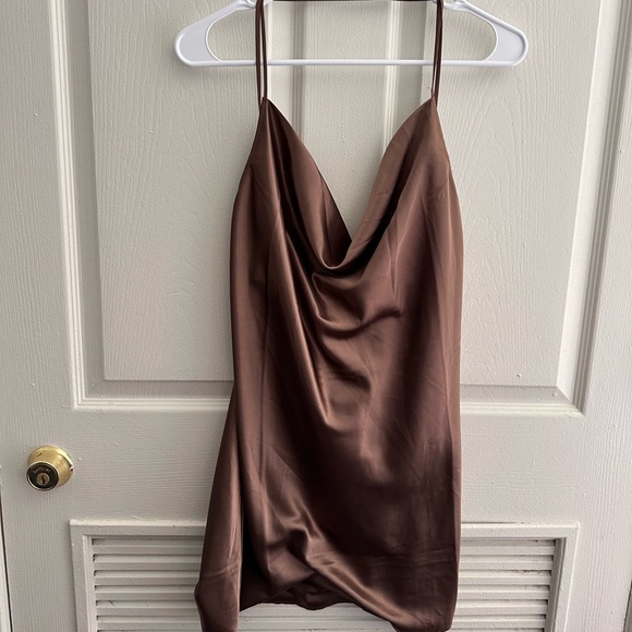 Dresses & Skirts - Brown Silk Slip Dress